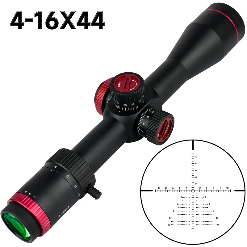 4-16X44 Scope FFP Red Green Hunting Optical Sight Sniper Riflescope Tactical First Focal Plane Hunting Riflescope Airsoft Sight