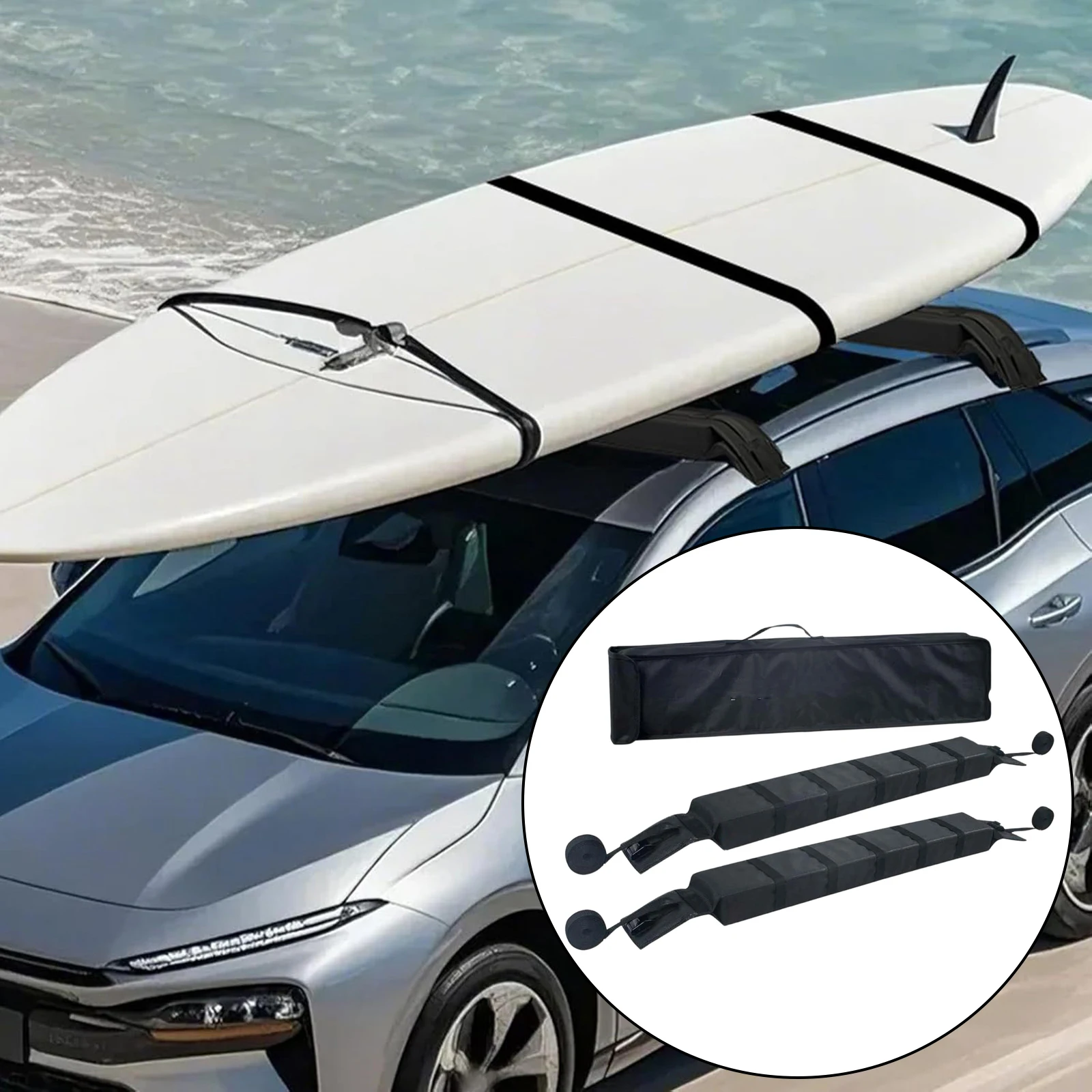 Kayak Roof Rack Pads Universal Car Roof Rack Pad Surfboards Car Rack Heavy Duty Oxford Cloth Surfboards Kayak Ski Carrier