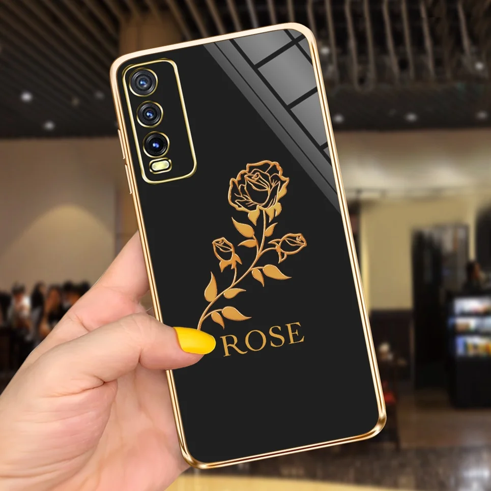 For Vivo V2027 Case Luxury Plating Silicone Soft Phone Cases for Vivo Y12s / VivoY11s Case Candy TPU Coque for Vivo Y 11S Capa