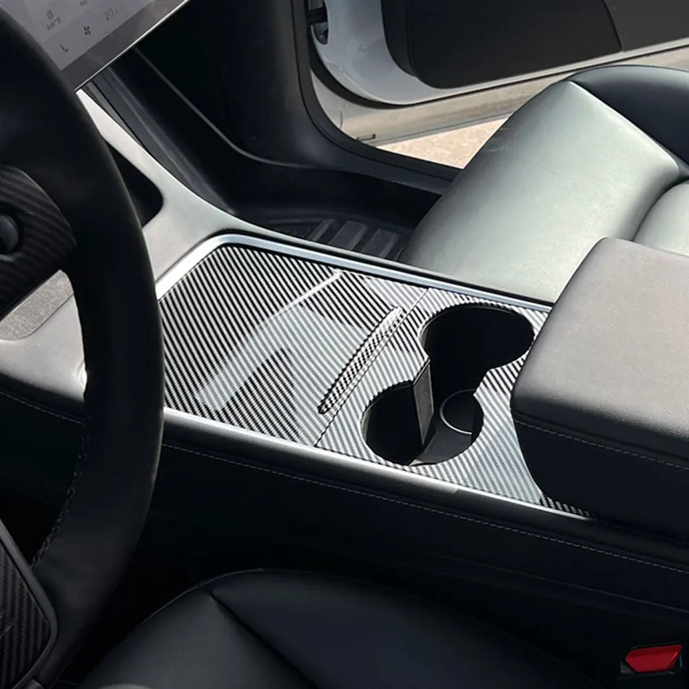 

Car Center Console Trims Cover ABS Panel Decor Sticker For Tesla Model 3 Y 2021 2022 Central Console Face-Lift Modification