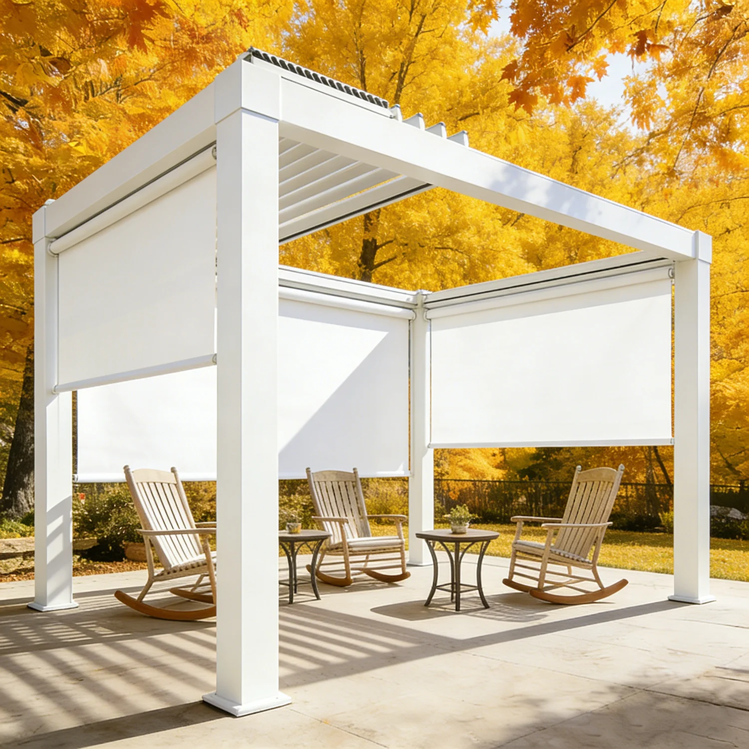 Terrace Aluminum Pergola, Bioclimatic Retractable & Revolvable System, Durable & Beautiful Outdoor Shade for Home Garden