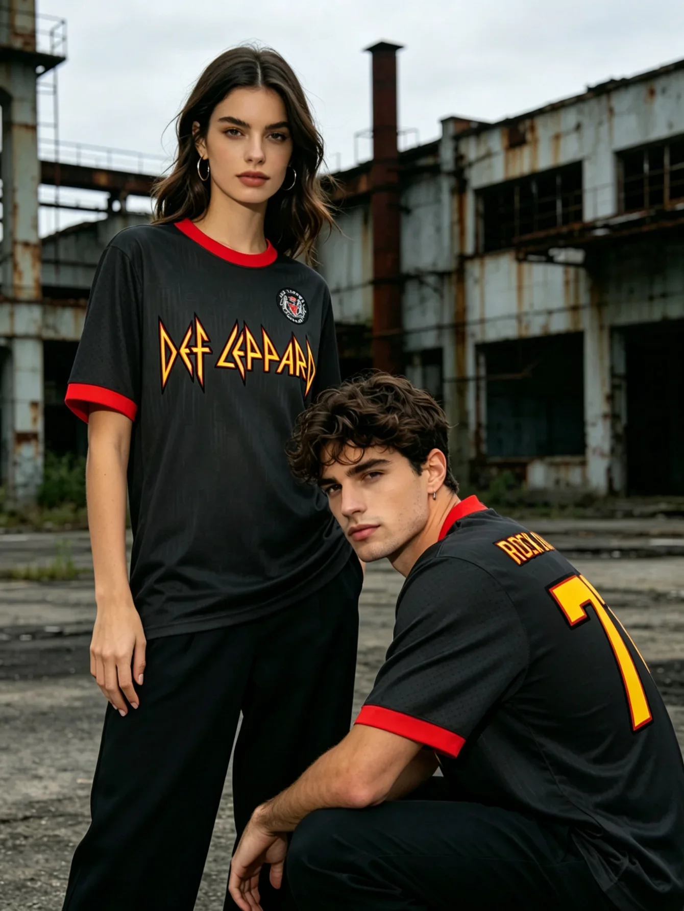 Rock Y2K Jersey England Black Red 77 Men Women Unisex Short Sleeve Plus Size Standard Size Graphic Streetwear Top