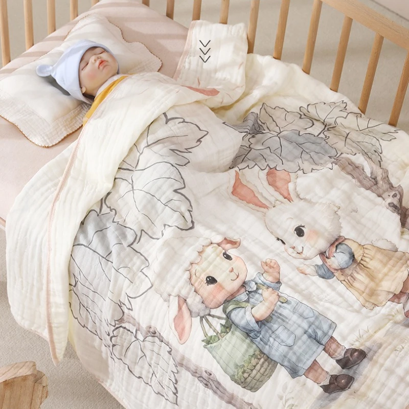 Ultimate 6-Layer Thick Bamboo Cotton Baby Gauze Bath Towel Super Soft Absorbent Quick Dry for Newborn Infant Toddler Blanket