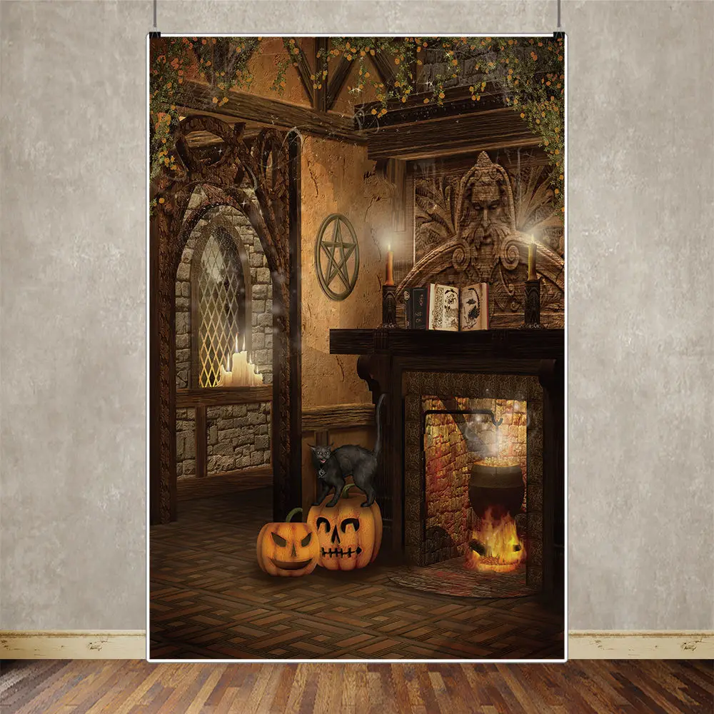 MOON.QG Halloween 2025 Background Photography Pumpkin Lantern Party Home Photozone Backdrop Children Studio Photobooth Supplies