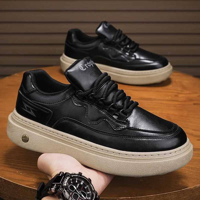 

Модные кожаные мужские повседневные кроссовки, дышащая легкая спортивная обувь, туфли на платформе, удобная прогулочная спортивная обувь