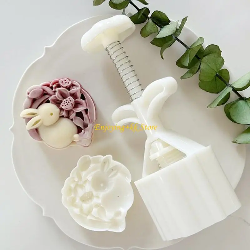 Q1JB Cookie Stamps цветочные кролики Луны торт формы