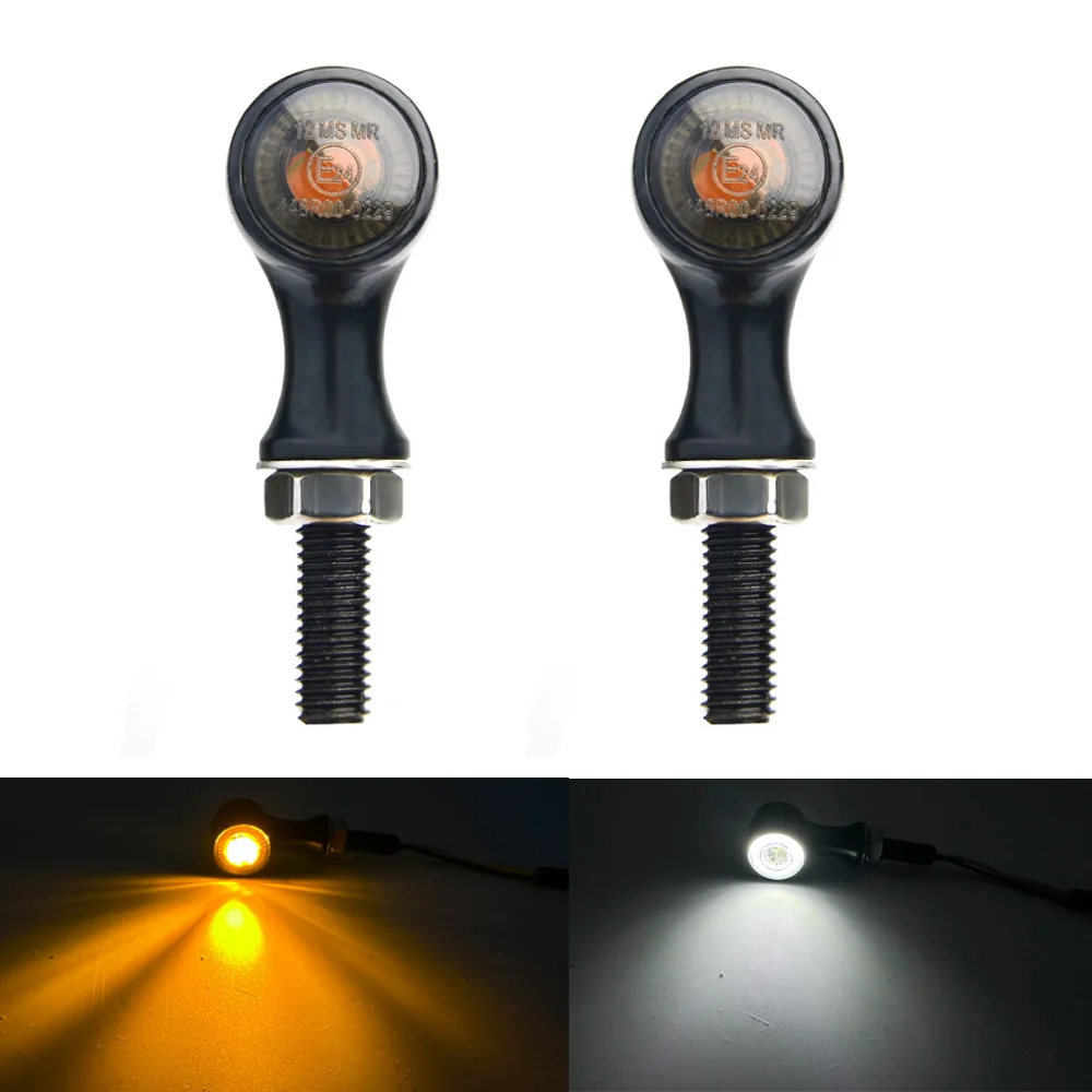 E24 Retro Motorfiets Richtingaanwijzer LED Licht Knipperende Indicator Staart Remlicht 8mm Voor Harley Yamaha Cafe Racer Bobber Chopper