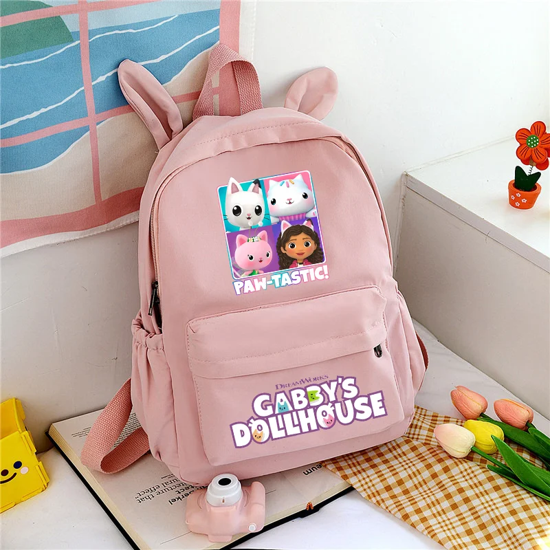 Gabby\'s Dollhouse Mochila Infantil, Mochila Infantil Kawaii, Mochila dos Desenhos Animados, Presente de Aniversário, Brinquedo para Meninas