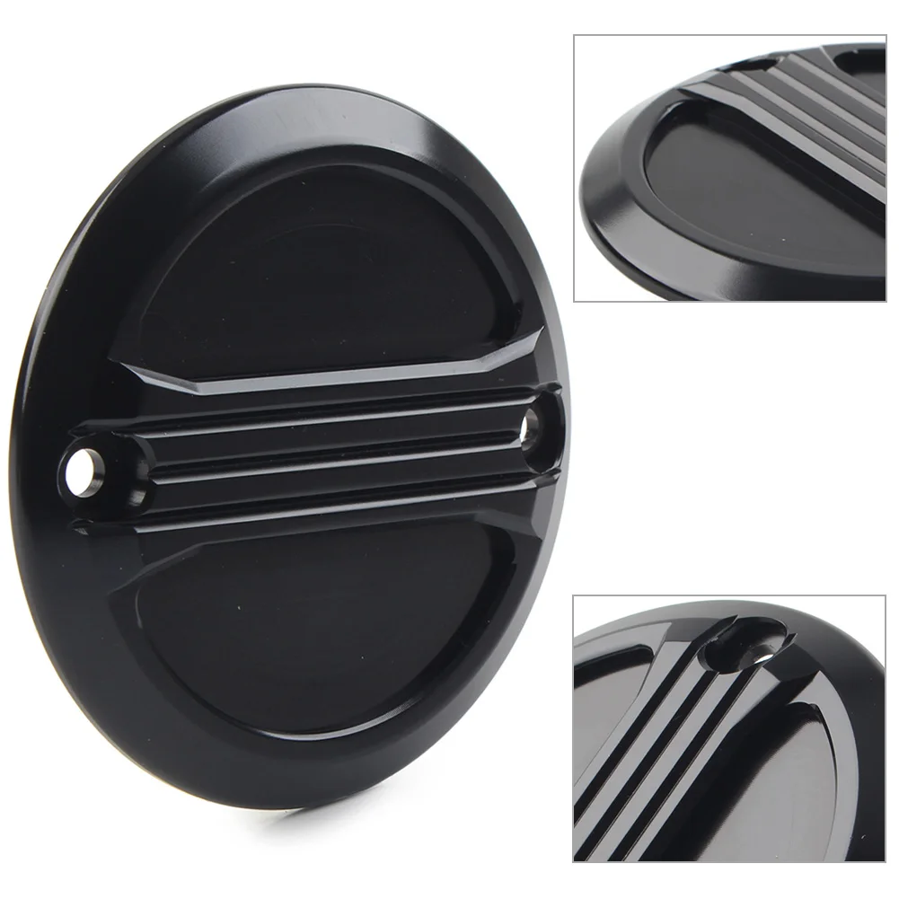 Chrome/Black Motorcycle 2-Hole Air Flow Ignition Timer System Cover For Harley Davidson Electra Glide Road King FXST FXR FLTC