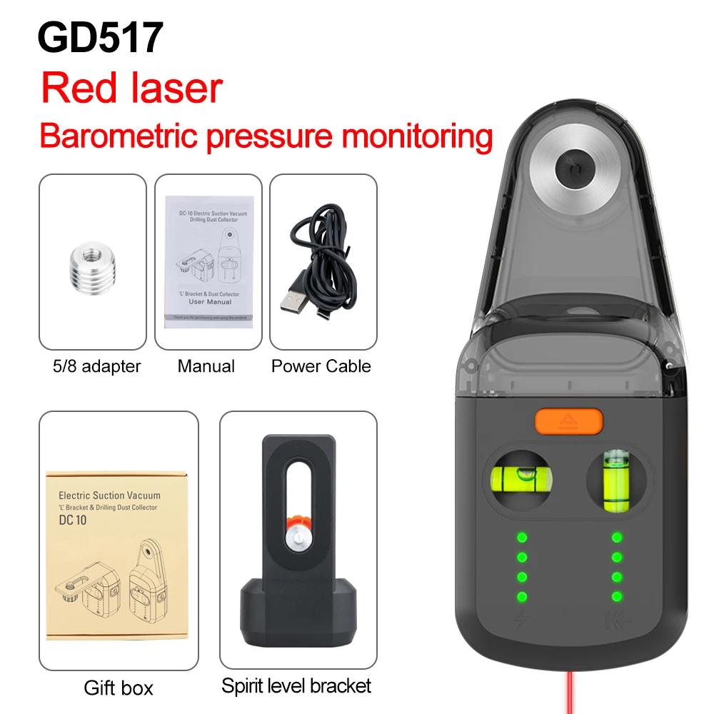 GVDA  Laser Level Bracket Drilling Dust Collector Electric Suction Vacuum Alignment Drilling Laser Level Support Dust Box