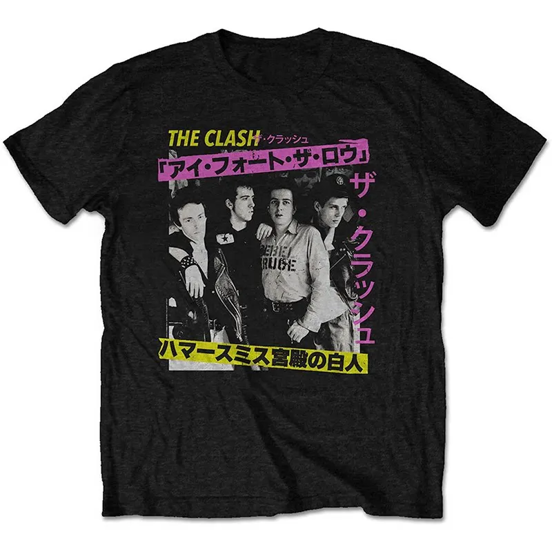 Fit Summer The Clash London Calling Falls Guitarist Rock Band High Street Short-sleeved T-shirt