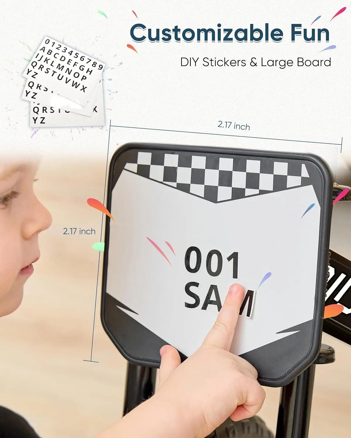 Toddler Balance Bike 2 Year Old, Kids Balance Bike for 2 to 5 Year with Tool-Free Adjustment, Limited Steering, Footrest, Custom