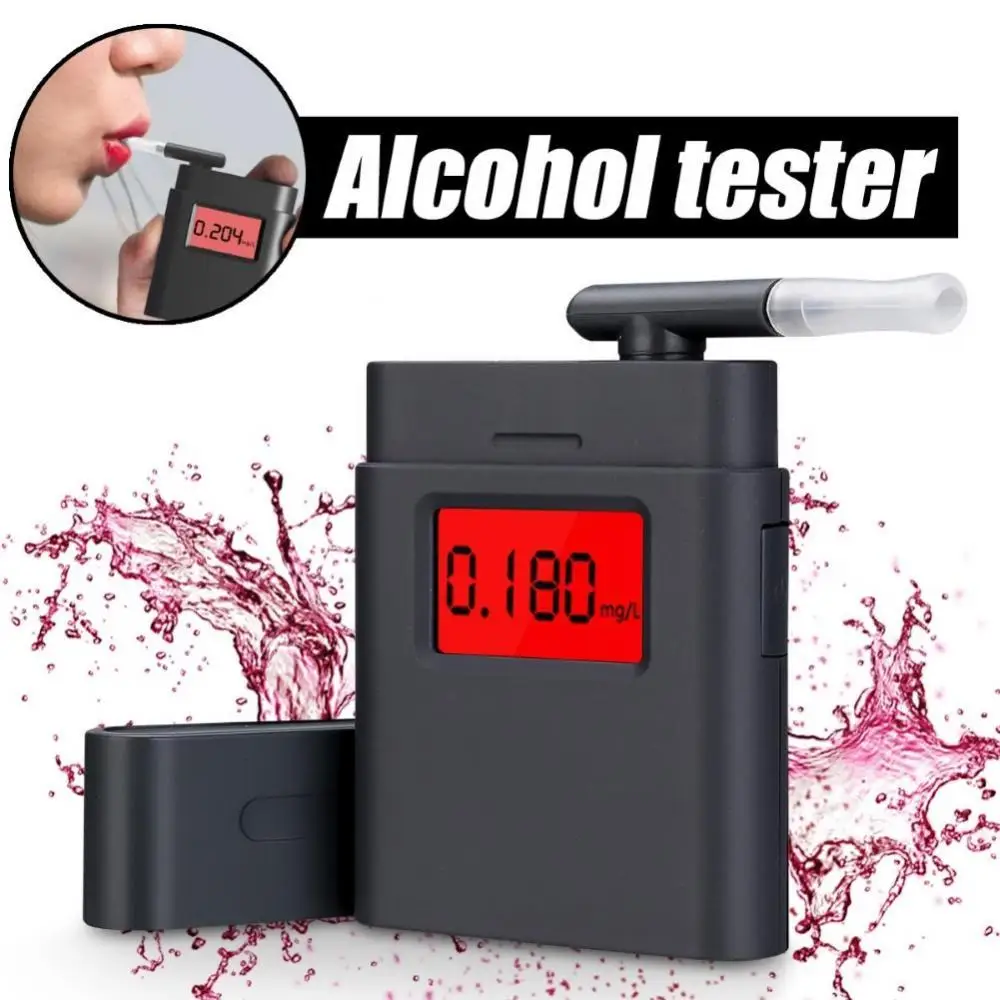 

Portable Alcohol Tester Professional LCD Digital Backlight Breath Analyzer Alcohol Tester with 5 Mouthpieces