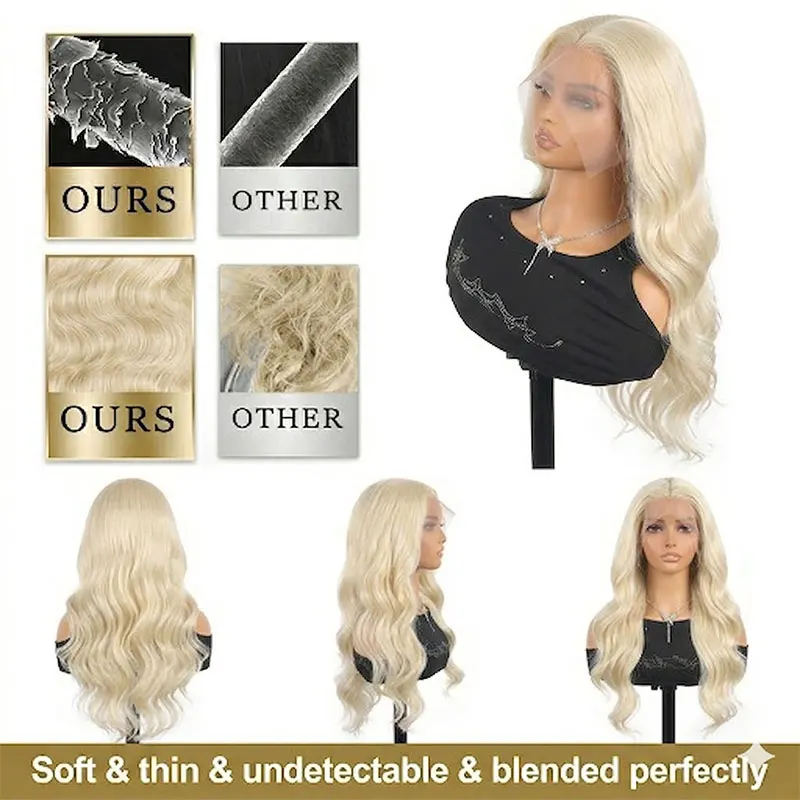 13x6 Hd Lace Frontal Wig 30 40 Inch 613 Blonde Body Wave 100% Human Hair Wigs Brazilian Wet And Wavy Lace Front Human Hair Wig image 5