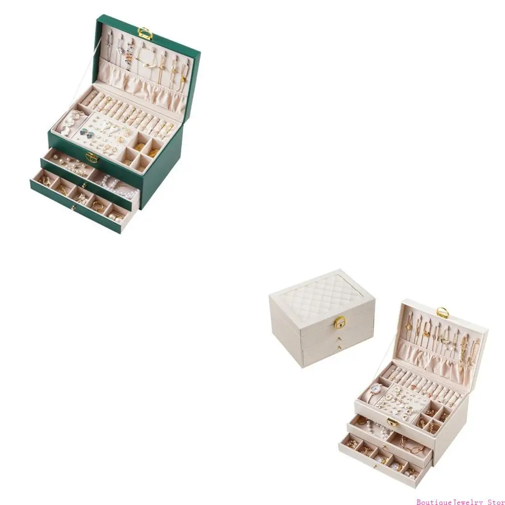 

E1PE Jewelry Box для женщин 3 слоя ювелирных ювелирных украшений