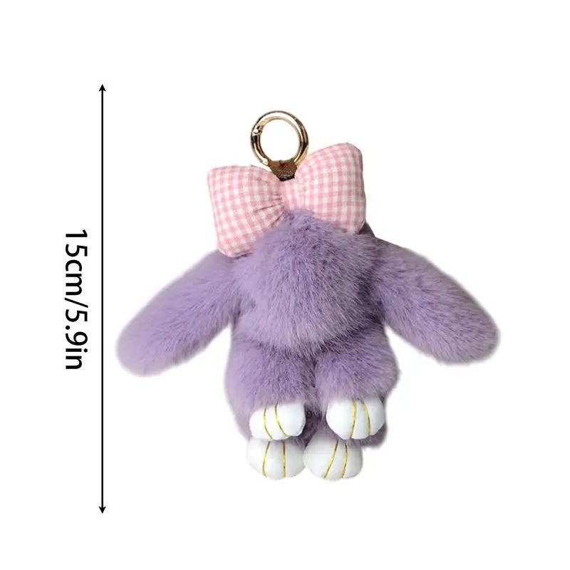 Breloczek Królik Miękki Zawieszka do Kluczy z Kokardką Króliczek Zawieszka do Torebki Pluszowy Breloczek z Pudełkiem Słodki Brelok do Kluczy