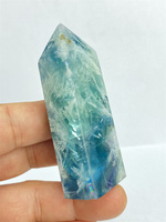 Natural Gemstone Crystal Energy Rainbow Fluorite Crystal Tower Reiki Healing Ore Obelisk Home Decor Holiday Gift