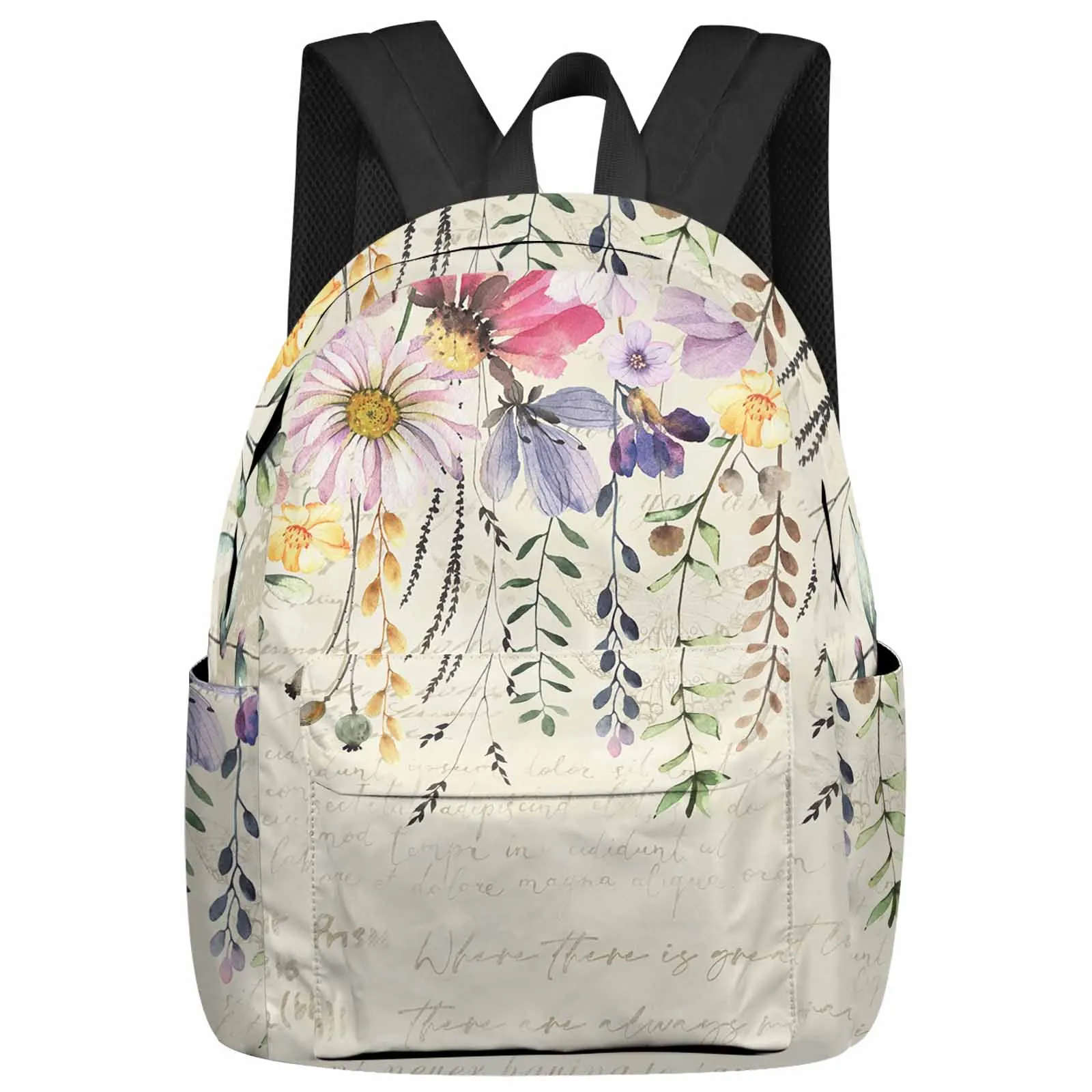 

Flower And Plant Leaves Large Capacity Backpack Men Laptop Bags High School Teen College Girl Student Mochila