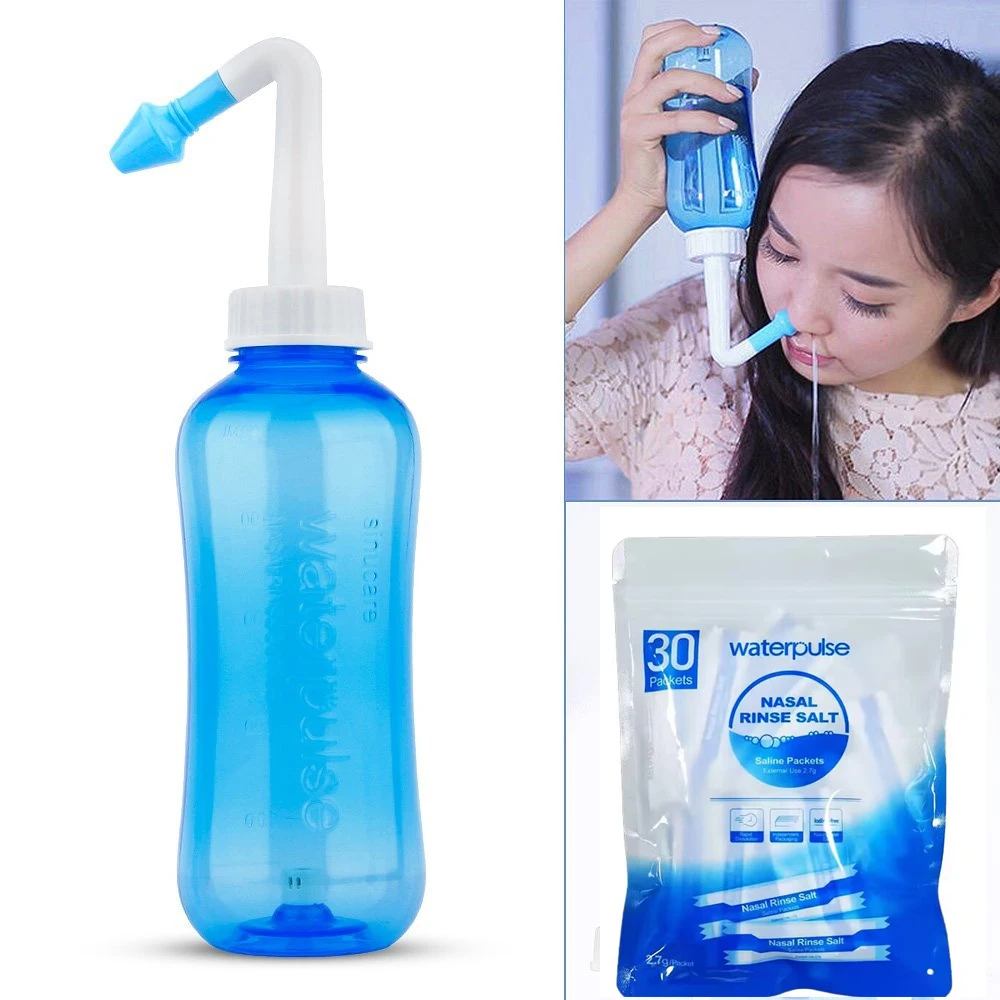 Nasal Washing Bottle Nasal Irrigator Nasal Sinusite Allergic Rhinitis Treatment Rinsing Nose Wash Salt For Adult Child 300ml