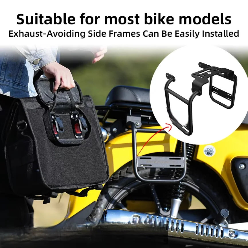 Motorcycle Side Bag 13L Quick Release Motorcycle Saddle Bag With Waterproof Inner Bag Motorbike Luggage Shoulder Pack