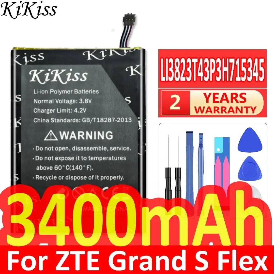 Аккумулятор для мобильного телефона ZTE Grand S Flex MF910 MF910S MF910L с отличной работой при низких температурах, 3400 мАч, LI3823T43P3H715345