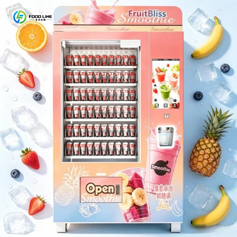 Innovative Frozen Food Fruit Slush Vending Machine  Fresh Smoothie Vending Machine FL Customized