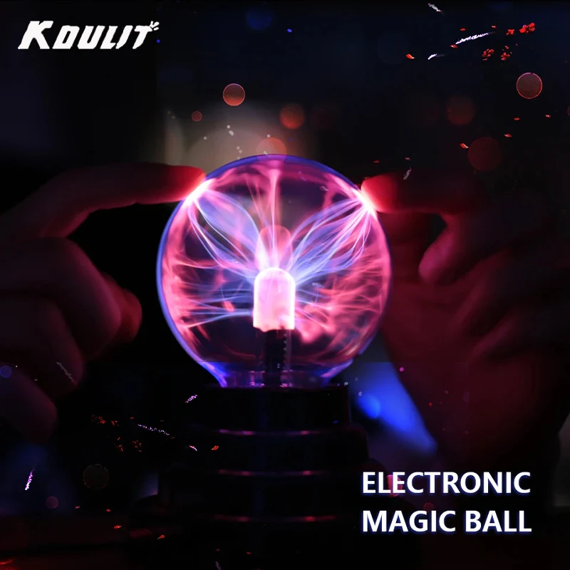 Plasma Ball Lamp w/Touch Control,Magic Crystal Sphere LED Night Light for Kids Adults - Mood Lighting,Bedroom,Party Atmosphere