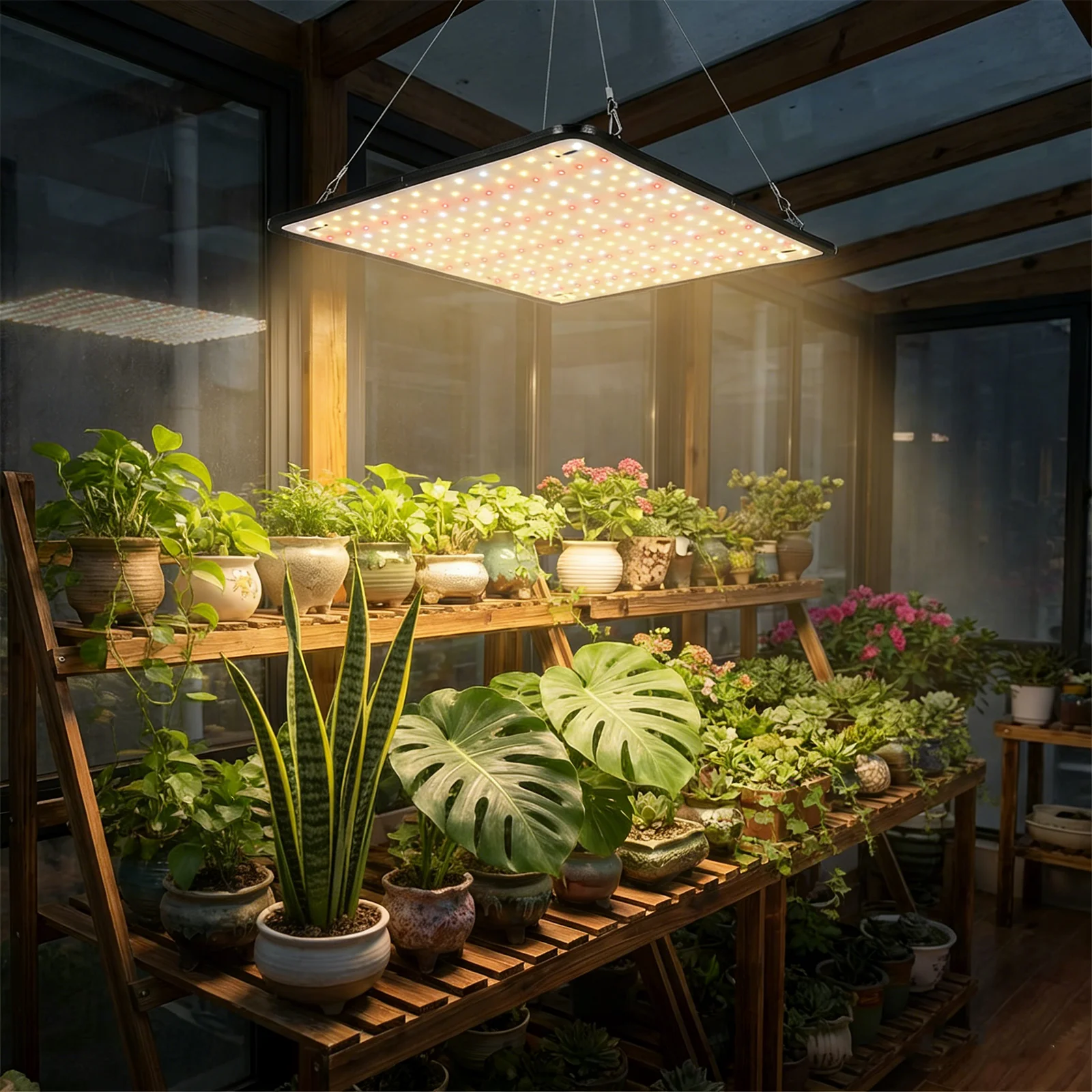 Hanging Plant Lamp, Full Spectrum LED Grow Light Panel for Indoor Plant & Greenhouse, Suitable for plant seedlings to flowering