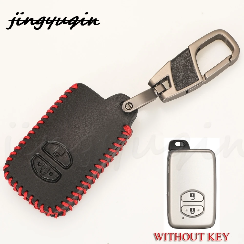 Jingyuqin Remote Car Key Case Cover Leather Protect Shell For Toyota Avalon Auris Camry RAV4 Yaris Verso Car Accessories