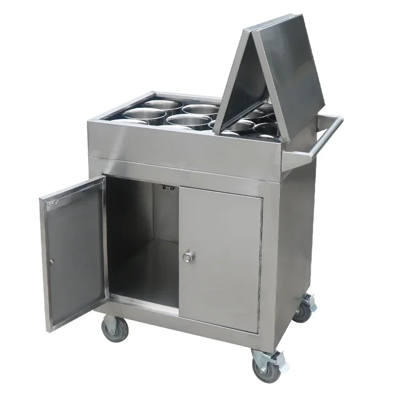 

Stainless steel seasoning kitchen trolley commercial hotel seasoning table restaurant mobile multi-functional seasoning cart