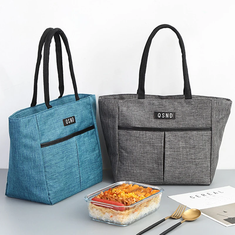 Bolsa térmica portátil de gran capacidad, Bento Box, bolsas de almuerzo aisladas para alimentos, bolsa de almacenamiento para el trabajo escolar y