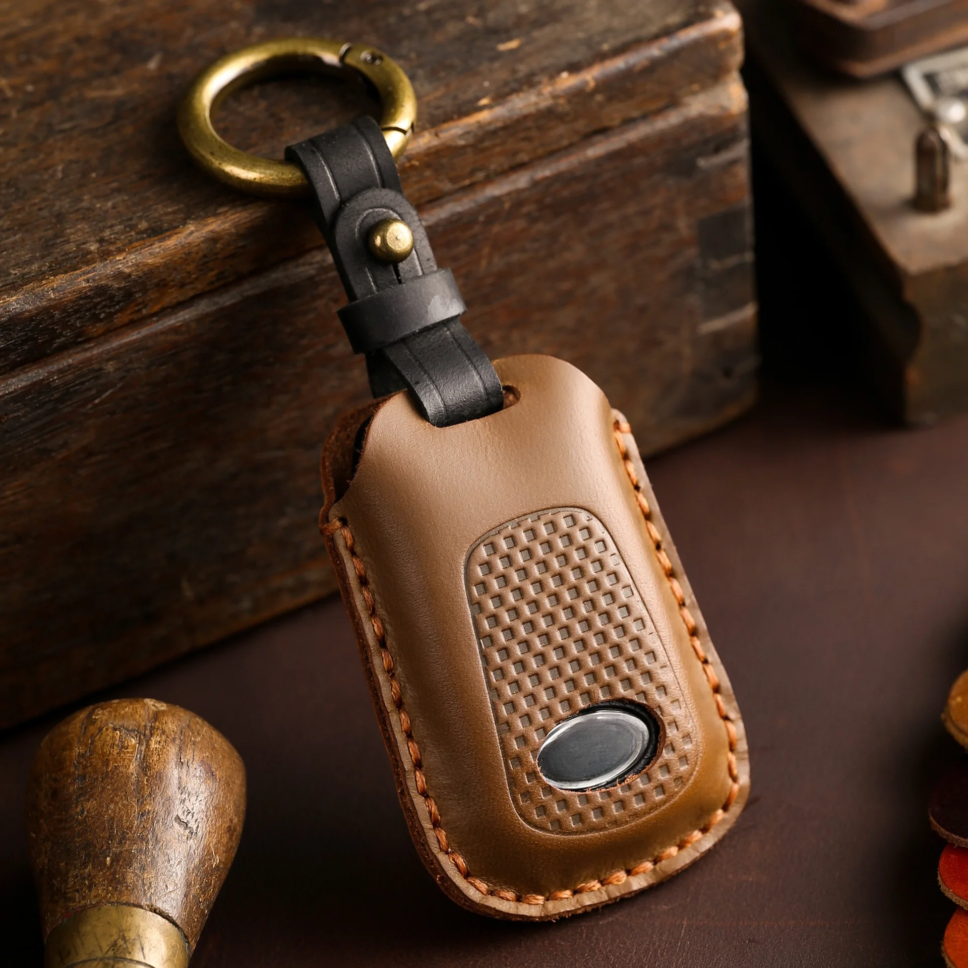 Retro Leather Cover for Kymco CV R2 R5 RTS R 165 S350 Xciting X350 Kwang Yang Motorcycle Decorative Key Case