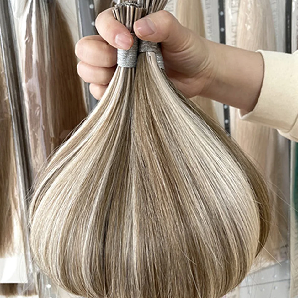 Straight I Tip Hair Extensions Natural Real Human Fusion Hair Extensions 50pcs/ Set Keratin Capsule Brown Blonde Color 18-30inch