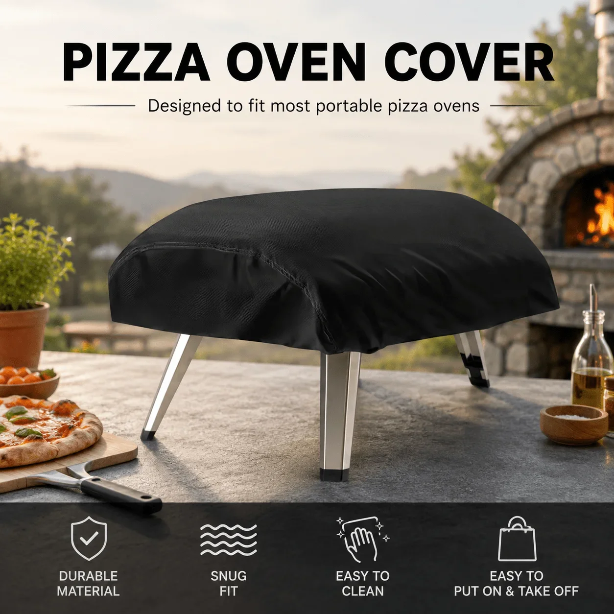 Pizza Oven Cover, Suitable for 12-inch Pizza Oven, 16-inch Pizza Oven, and General Pizza Oven (Only Includes Protective Cover)