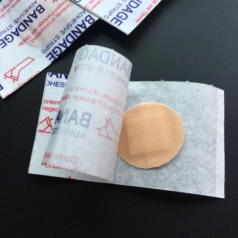 100 Stks/partij Ronde Vorm Lijm Bandages Voor Kinderen Kids Ehbo Medische Ademend Pe Band Aid Woundplast Wond Patches