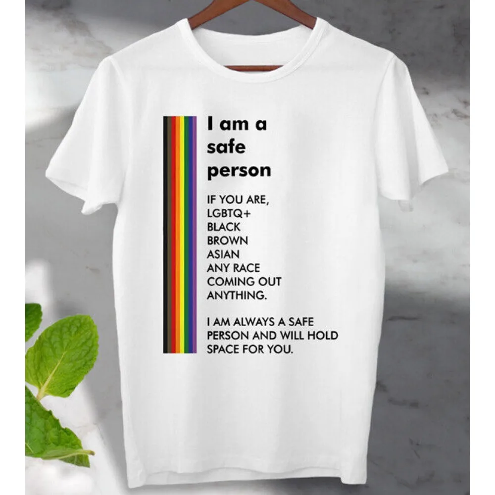 I Am A Safe Man LGBTQ Gay Pride T-shirt The Ideal Gift for Genderless High Quality Cotton Men\'s and Women\'s Short Sleeve Top