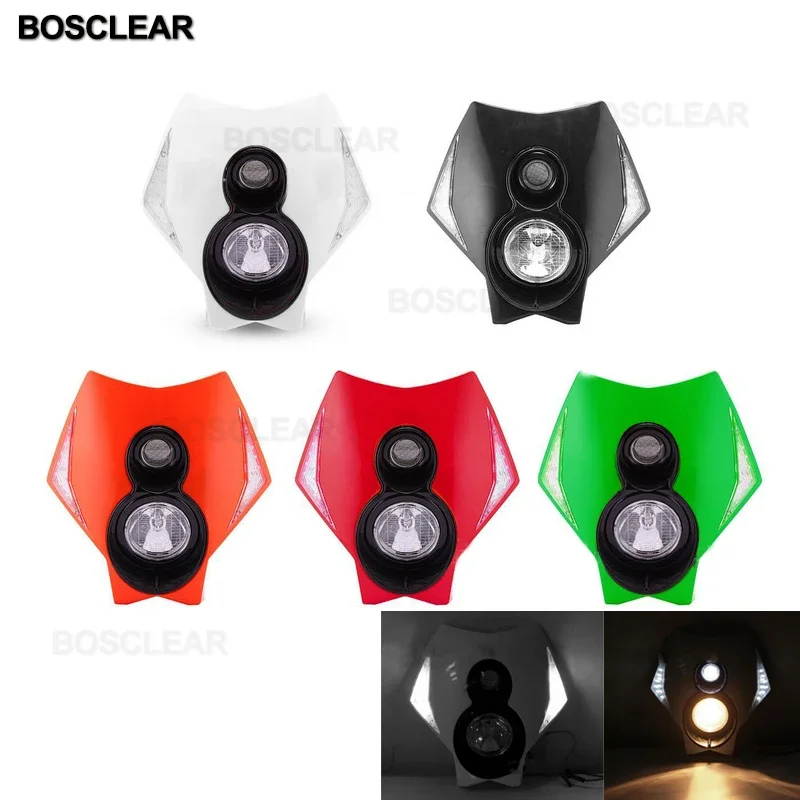 Universal Dual Sport Motorcycle Headlight Dirt Bike Head Lamp Motocross for aprilia sxv 550 QLINK BMW G450X G650 gas gas pampera