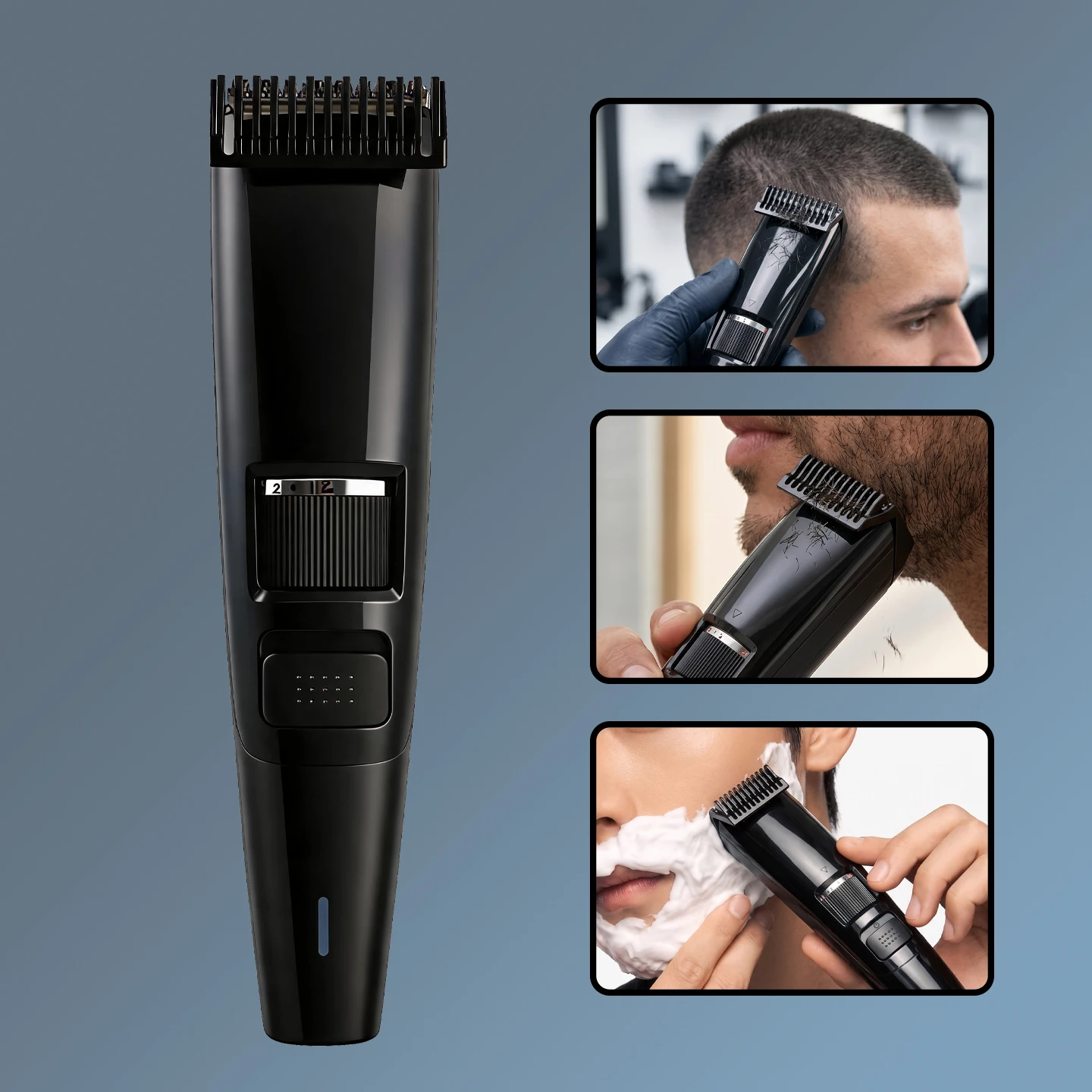 OMUONE The Beard Men's Beard Trimmer - 20 Length Adjustable Cordless Clipper for Facial & Body Manscaping