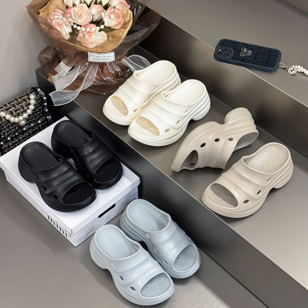 

Kids'Casual Sandals EVA Solid Color Summer Fashion Outdoor Soft Bottom Children Breathable Anti-slip Black White Size 36-41