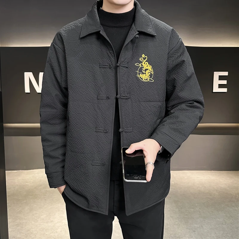 

Men's Faionable Korean Sle down Cotton Jaet Winter Warm Thiened Casual Coat Stand Fit Polyester Long Sve