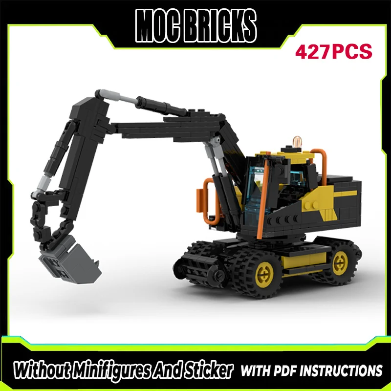 

City Car Model MOC Building Bricks EW180E Small Crawler Excavator Modular Technology Gifts Holiday Assemble Children Toys Suit