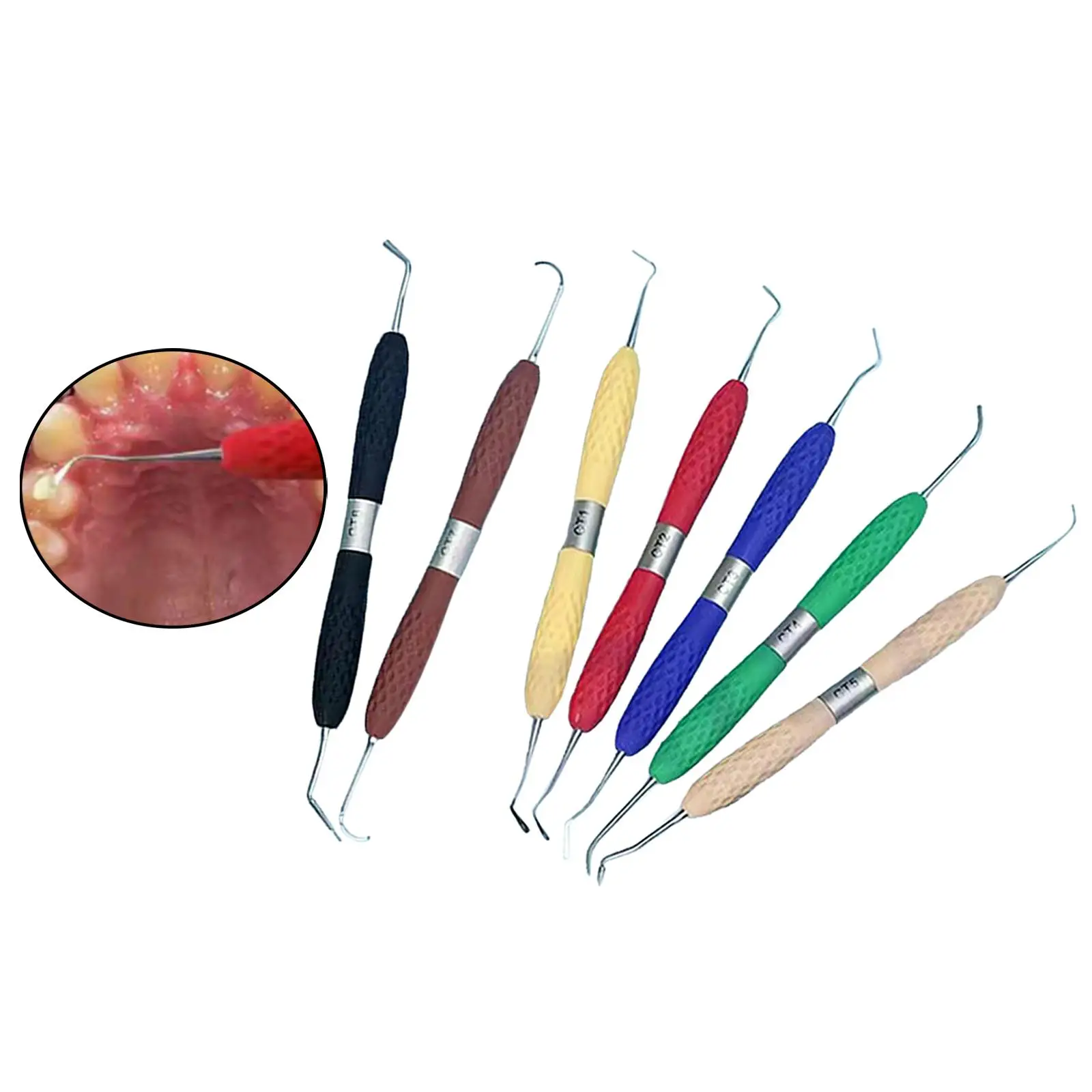 7Pcs Dental Composite Filling Instrument Set Thick Handle for Dental Hospital Professional Toothfilling Tools