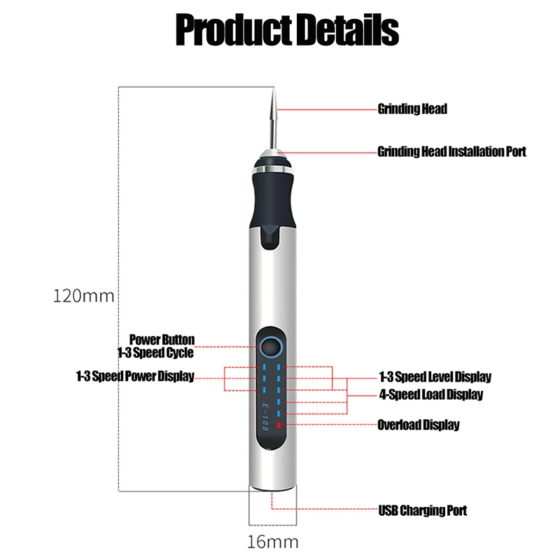 Electric Mini Engraving Pen Grinding Pen Wireless Grinding Machine With Battery Cordless Mini Electric Screwdriver Drilling Jewe