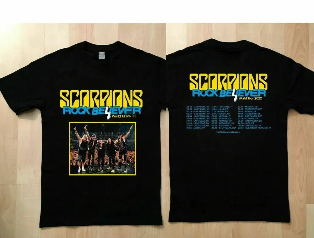 

heavyweight Hot Sale vintage Summer streetwea vintage Hot! Scorpions Rock Believer World Tour 2024 Men T-Shirt S-5Xl Cotton