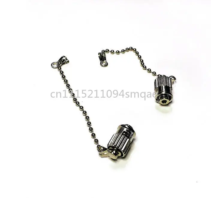 10pcs ST instrument interface metal dust cap, adapter, coupler, flange with chain