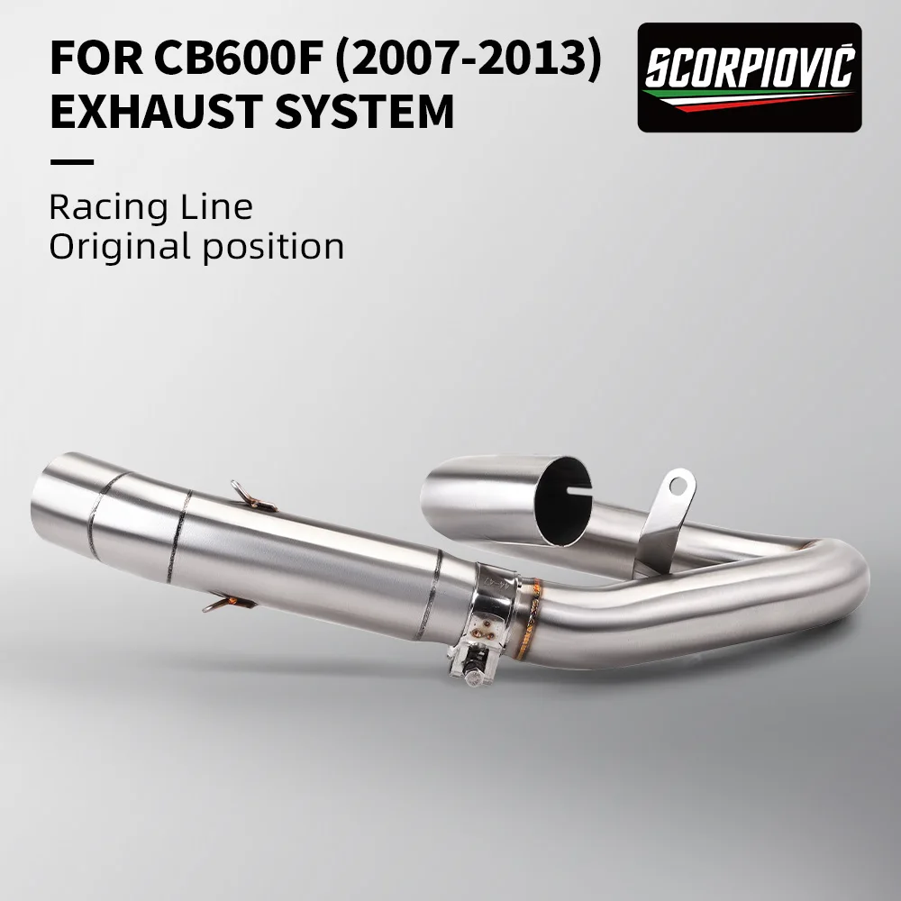 For Honda Hornet CB600F 2007-2013 470mm Exhaust Front Link Pipe Original Position Connection Muffler System