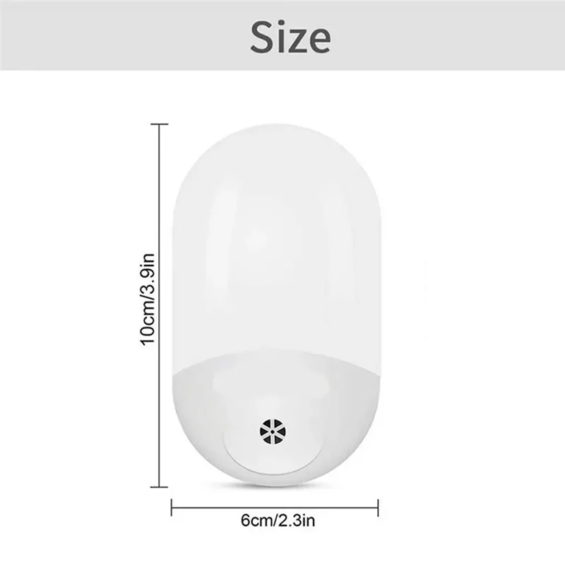 Lámpara de luz nocturna LED enchufable con sensores inteligentes Sensor de atardecer al amanecer brillo ajustable para niños enchufe de la UE-AT64