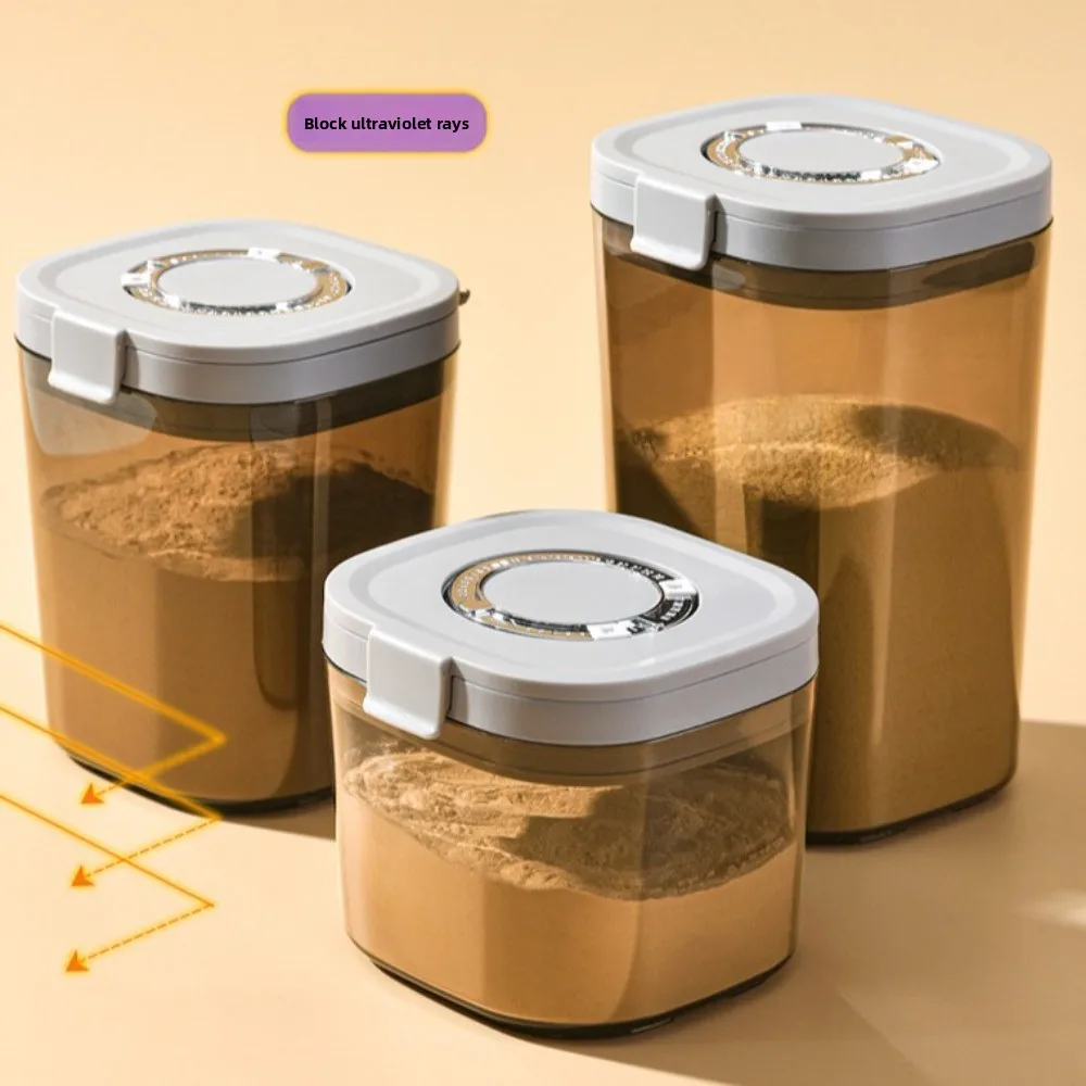 

Coffee Bean Can Milk Powder Jar Box with Scraper Spoon Reusable Food Sealed Box Food Grade Stackable Airtight Container Outdoor