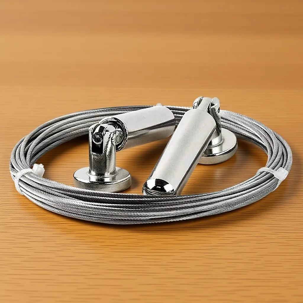 

1Set Stainless Steel Curtain Wire Rod Adjustable Wall Mount for Photo Hanging Curtain Display Clothesline Wire Window Tension