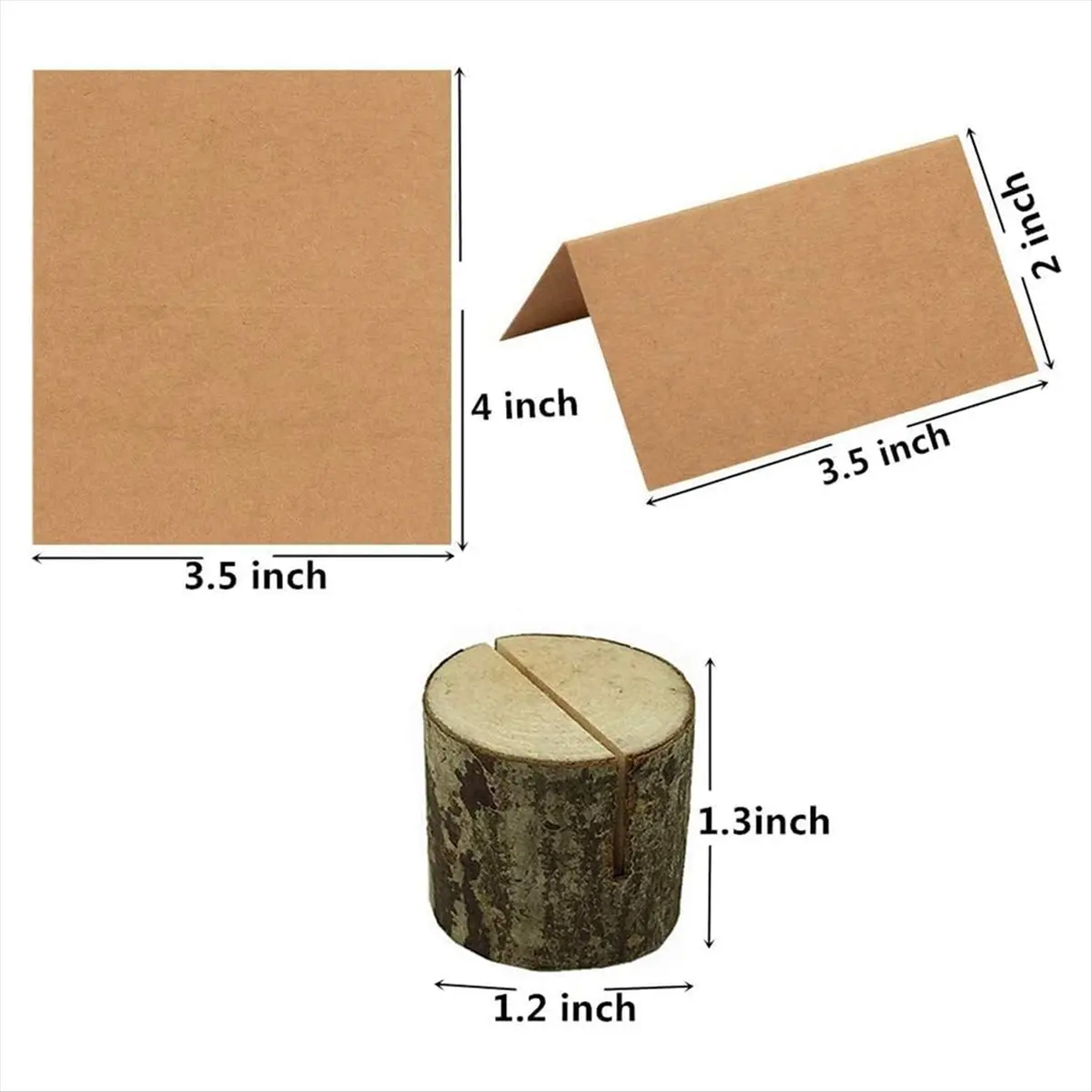 *A95Z 20Pcs Wooden Table Number Holders with 30Pcs Place Cards Picture Holders for Party, Wedding, and Memo Note Card Holders